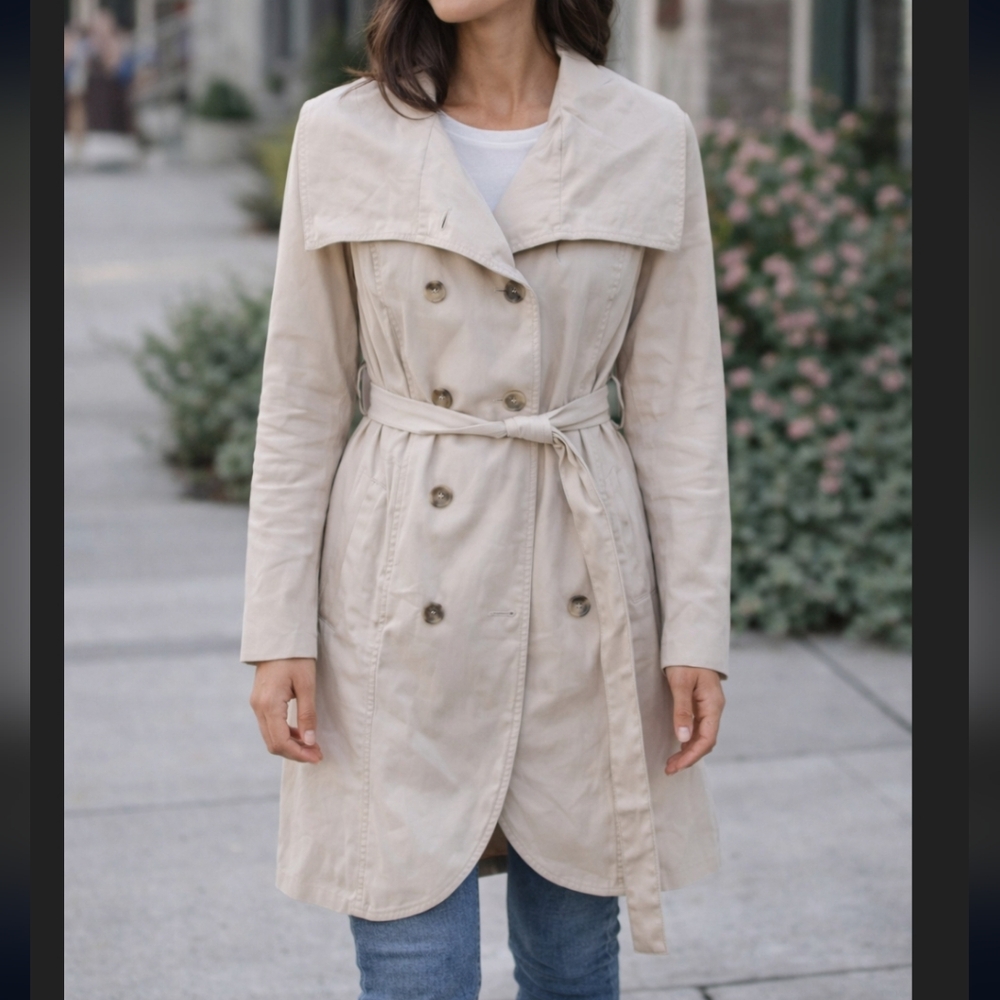Antonio Melani Nude Trench Coat Jacket Size XS